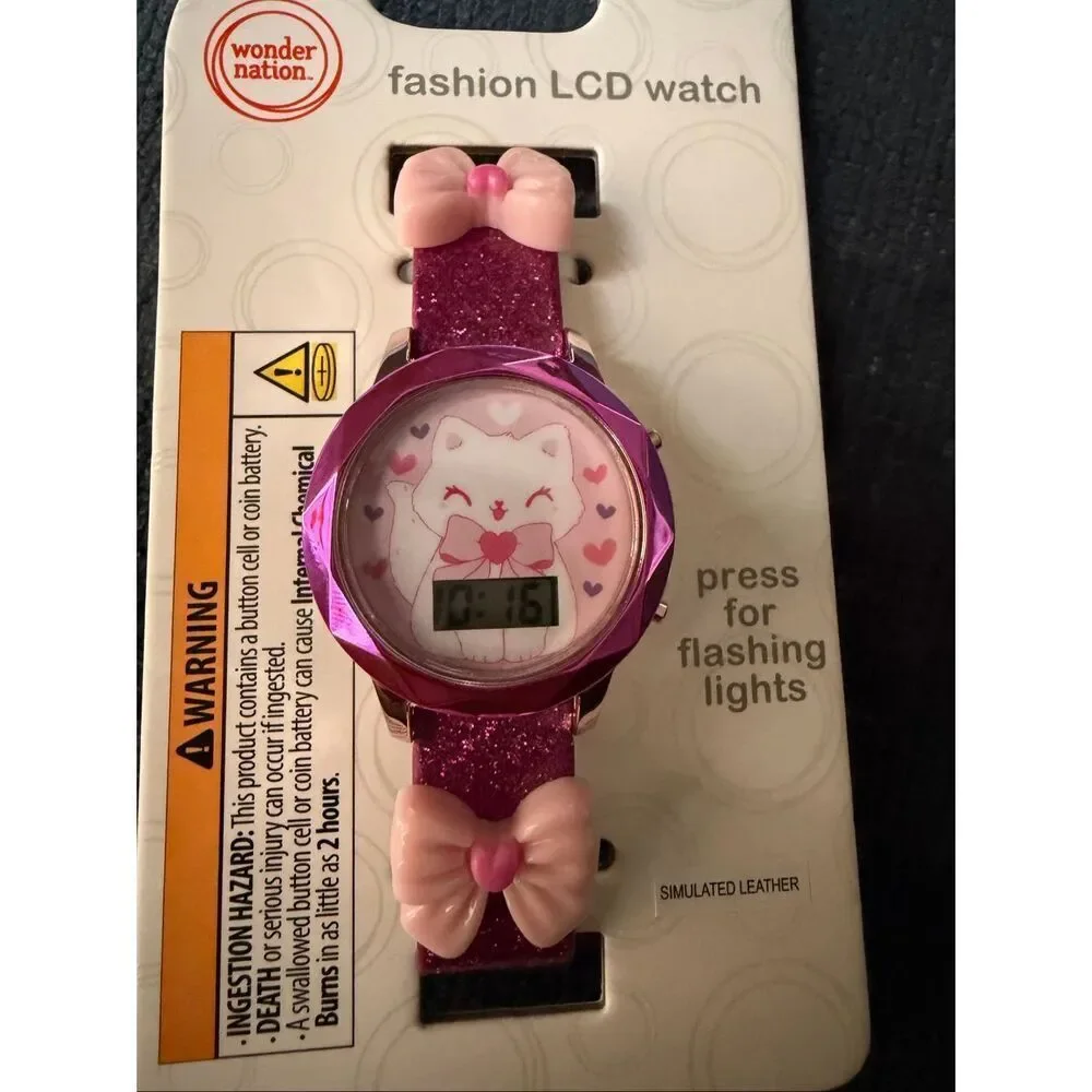 Wonder Nation Kitten Fashion LCD Watch NEW!